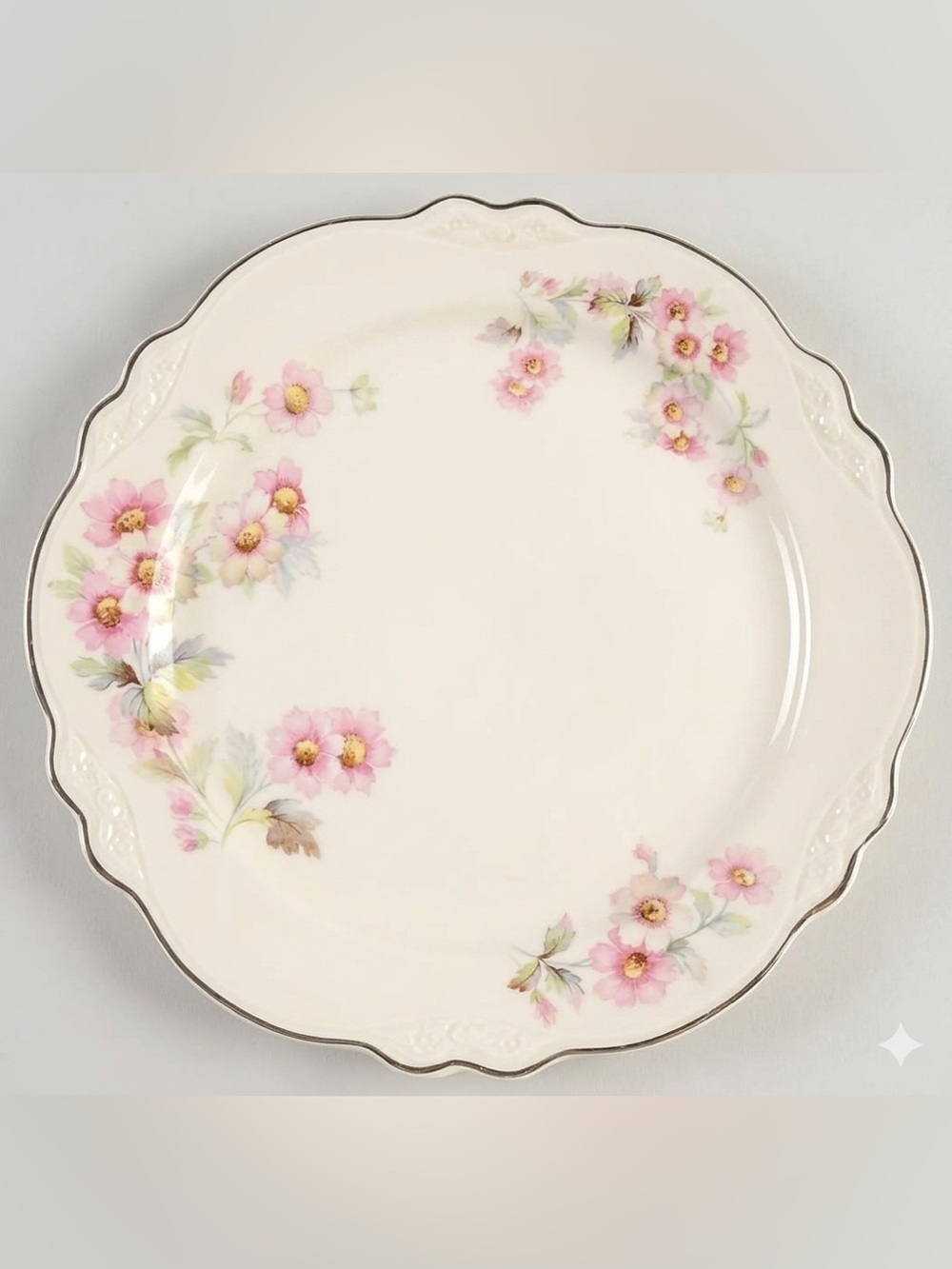 Vintage Homer Laughlin Virginia Rose JJ59 Pink Wild Rose Dinner Plates 3pc Set